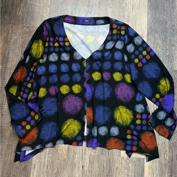Ralston Multicolor Dot Top Size medium Long Sleeve - Picture 3 of 5